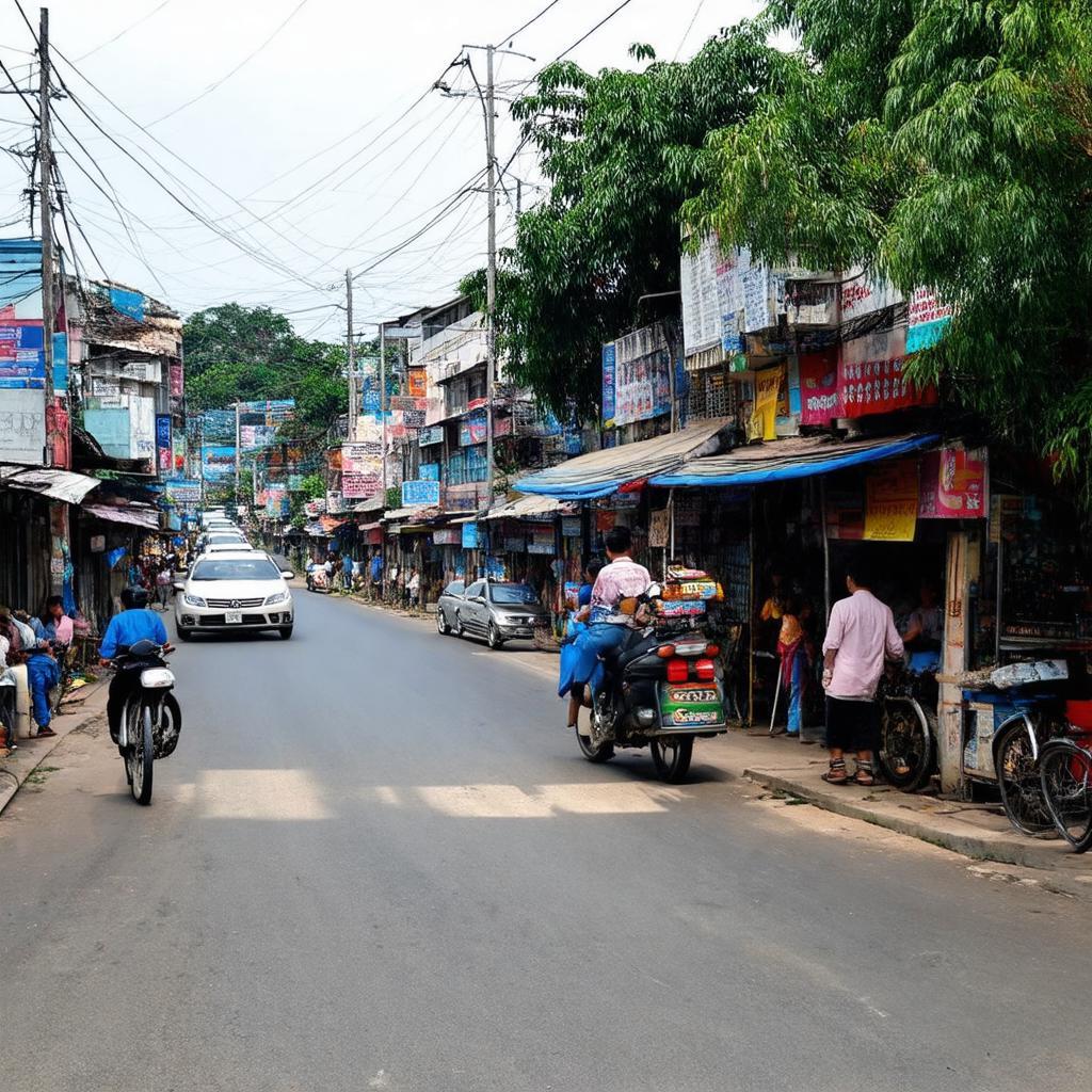 Một góc quang cảnh sinh hoạt thường ngày tại Ngã tư Bến Súc, xã Thanh Tuyền, Dầu Tiếng, Bình Dương