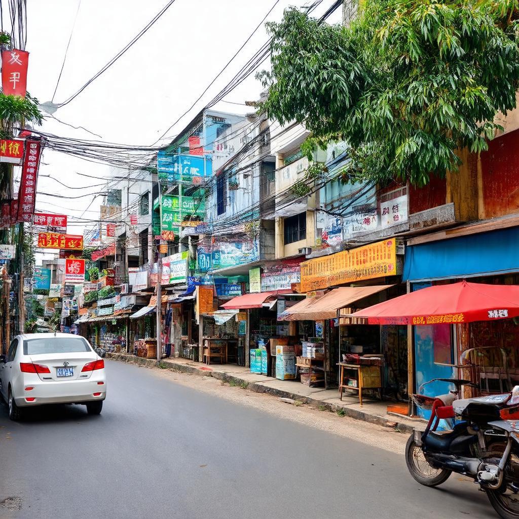 Quán ăn và cửa hàng sầm uất gần ngã tư Lê Hồng Phong Thủ Dầu Một