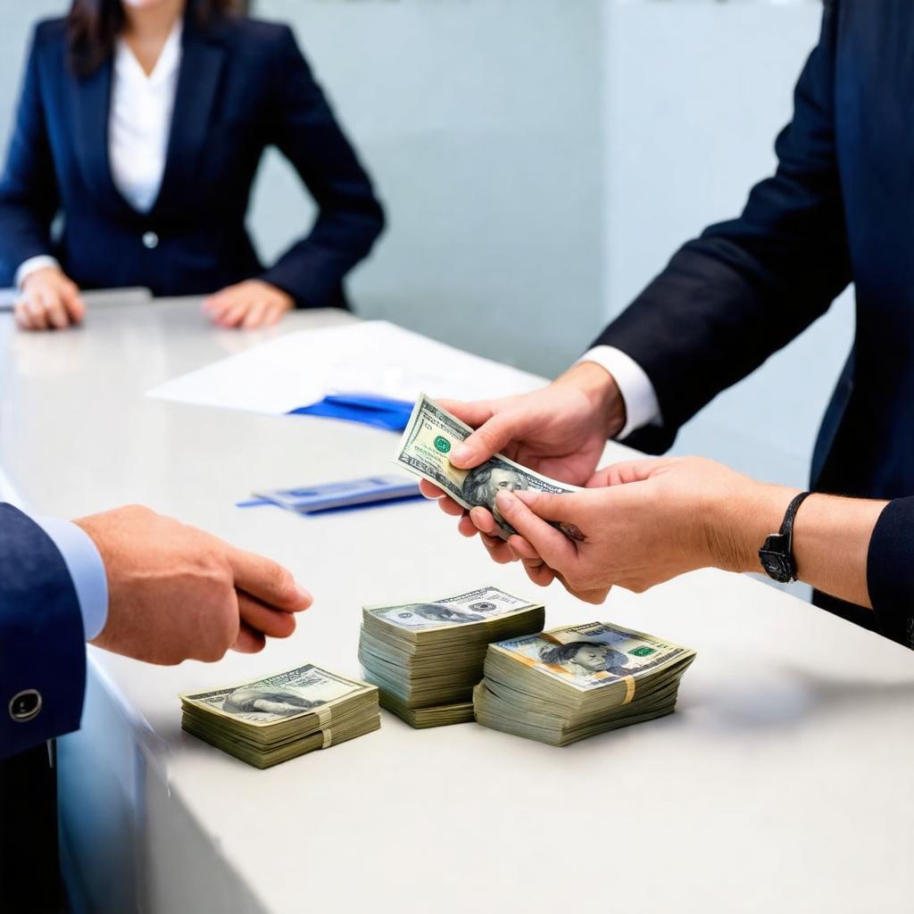 Giao dịch thu đổi ngoại tệ tại quầy ngân hàng chuyên nghiệp