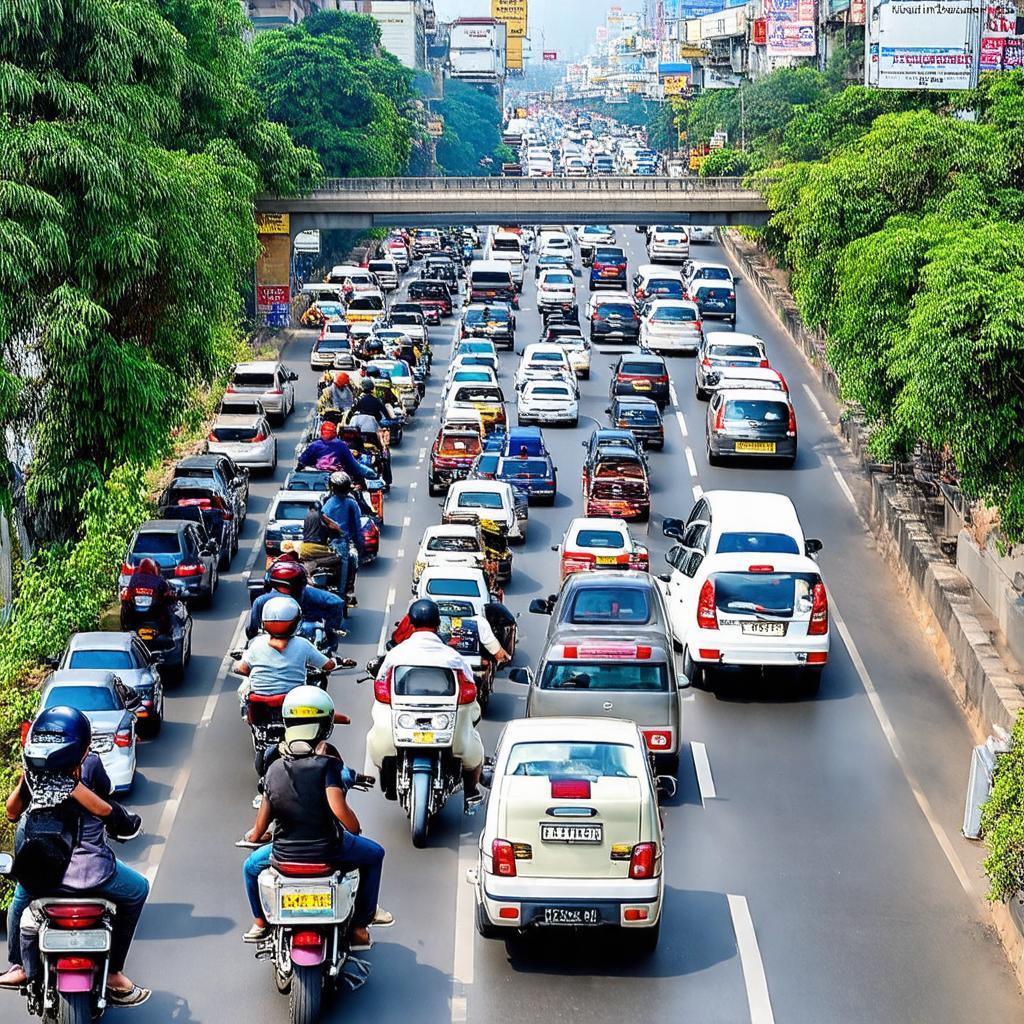 Tình hình giao thông thường ngày tại khu vực Cầu Nước Lên