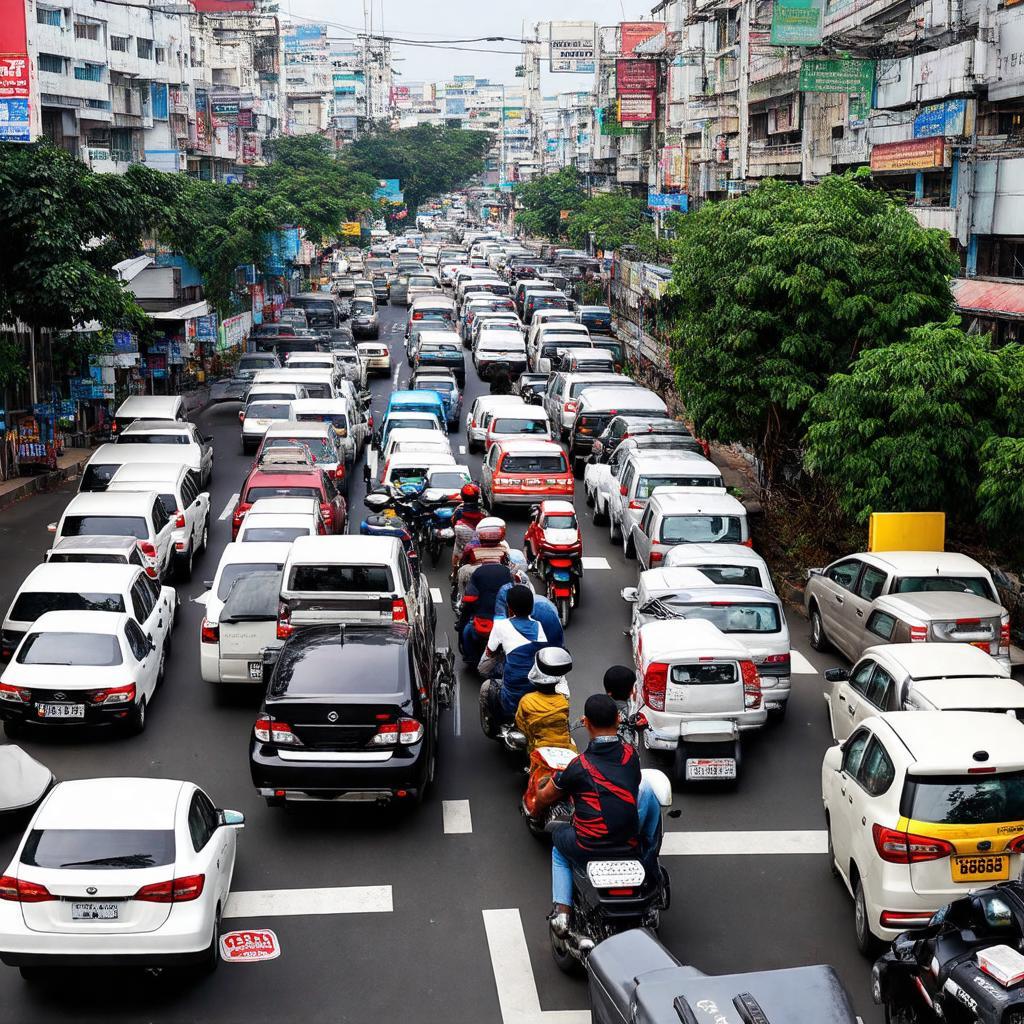 Cảnh kẹt xe giờ cao điểm tại Ngã 6 An Phú Thuận An Bình Dương