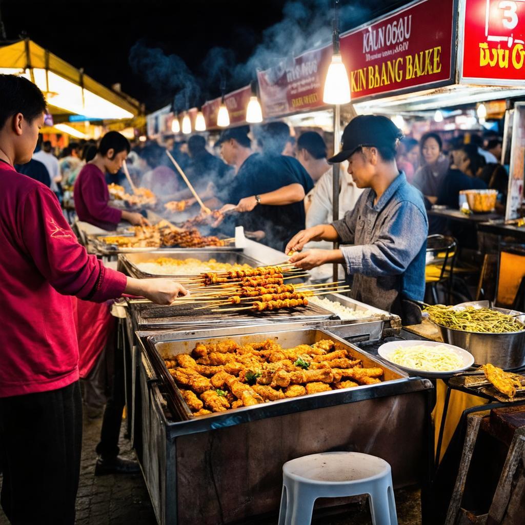 Đa dạng món ngon ẩm thực đường phố tại chợ đêm KCN Bàu Bàng