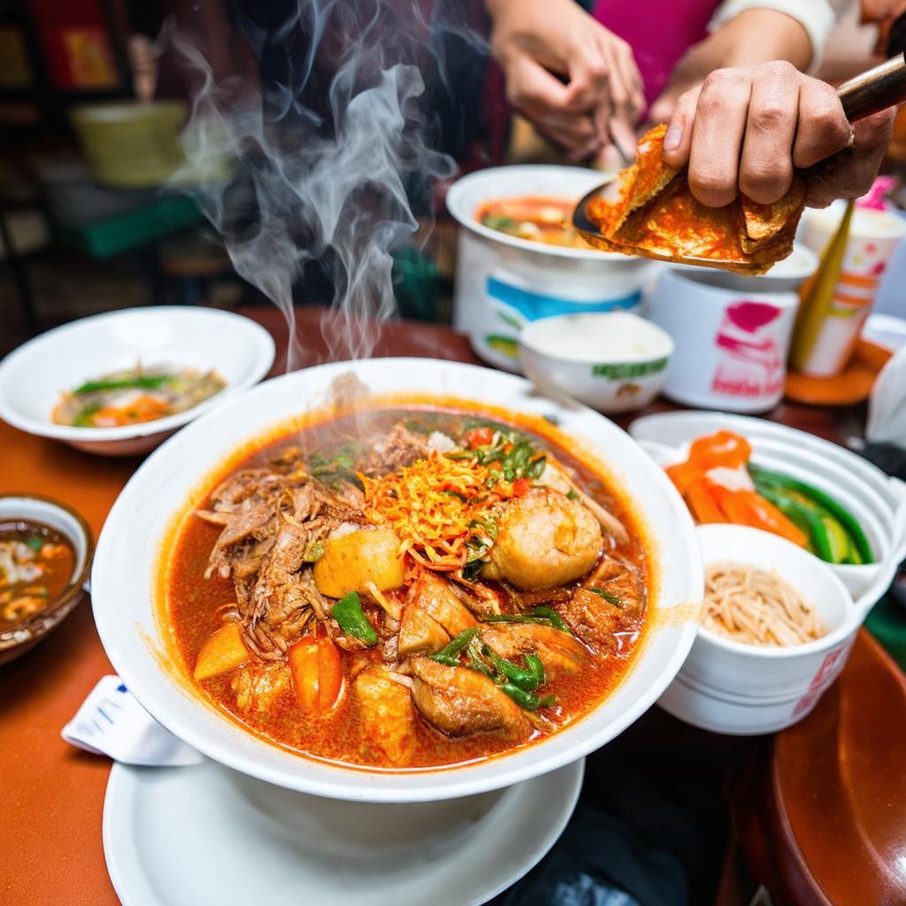 Món ăn truyền thống hoặc đặc sản Sài Gòn trong quán ăn nhỏ hẻm 402