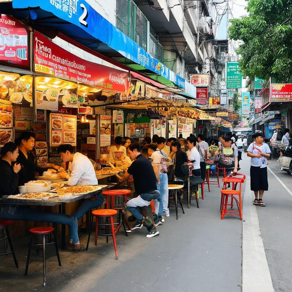 Các quán ăn, sạp hàng nhộn nhịp quanh khu vực Cầu Dừa, đường Lê Văn Khương, Quận 12.
