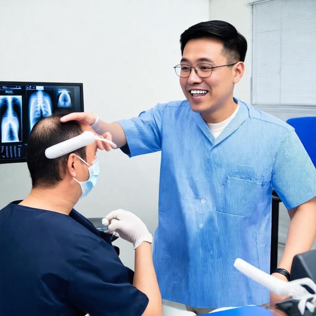 Bác sĩ tại Nha Khoa Saint Paul đang thăm khám tư vấn bệnh nhân chu đáo