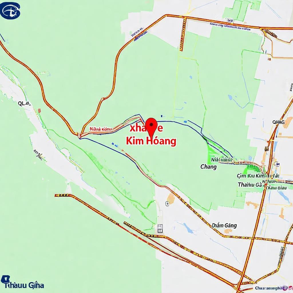 Bản đồ chỉ đường đến Nhà xe Kim Hoàng trên QL1A Châu Thành Tiền Giang