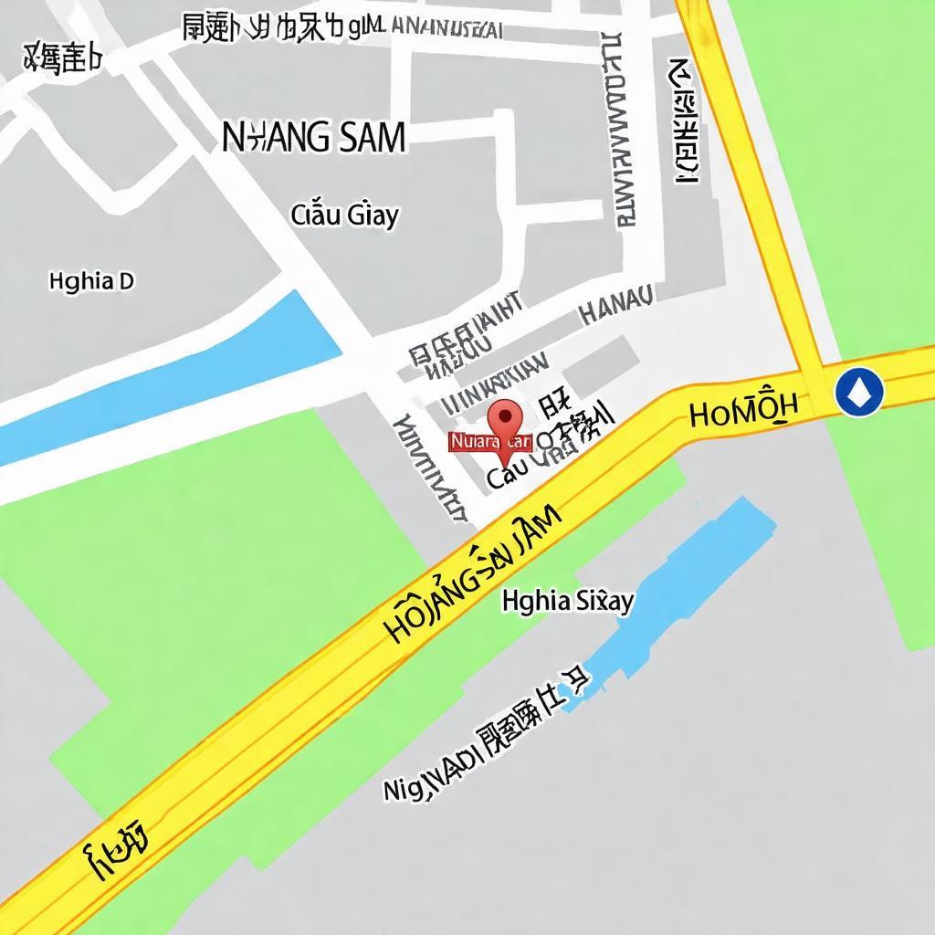 Bản đồ chi tiết Phố Hoàng Sâm Nghĩa Đô Cầu Giấy Hà Nội hiển thị vị trí và đường đi