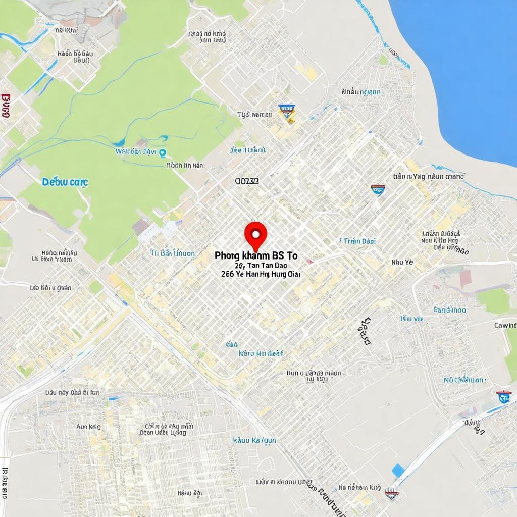 Bản đồ chỉ dẫn đường đi đến Phòng khám BS Tô, 266 Trần Hưng Đạo, TP Tuy Hòa, Phú Yên