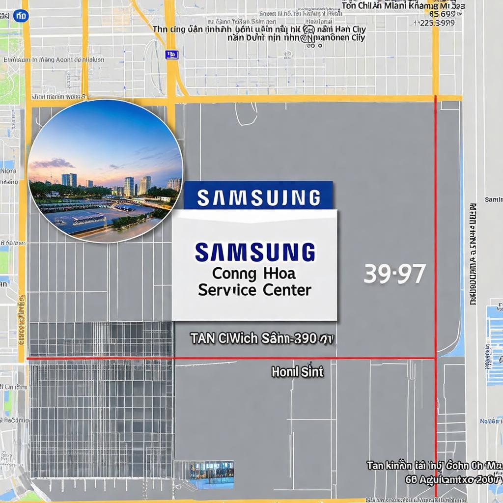 Bản đồ và hình ảnh bên ngoài TT Bảo Hành Samsung 395-397A Cộng Hòa, Tân Bình