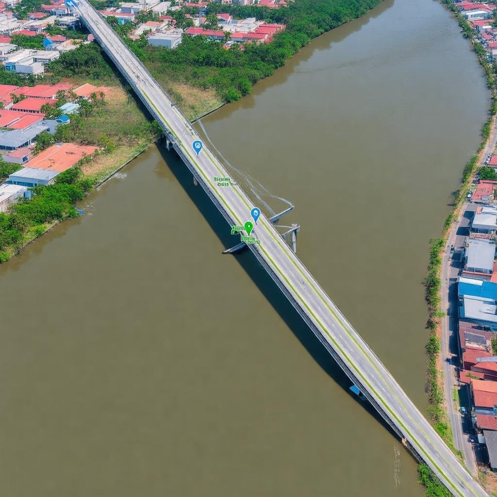 Bản đồ hiển thị vị trí chính xác Cầu Bến Tre 2 tại Đồng Văn Cống, Mỹ Thạnh An, Bến Tre.