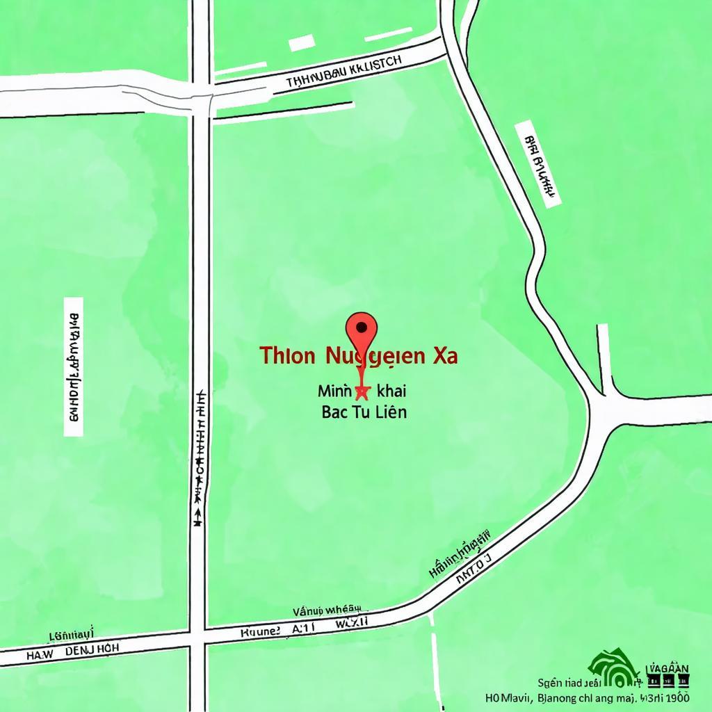 Bản đồ minh họa vị trí Thôn Nguyên Xá phường Minh Khai quận Bắc Từ Liêm Hà Nội