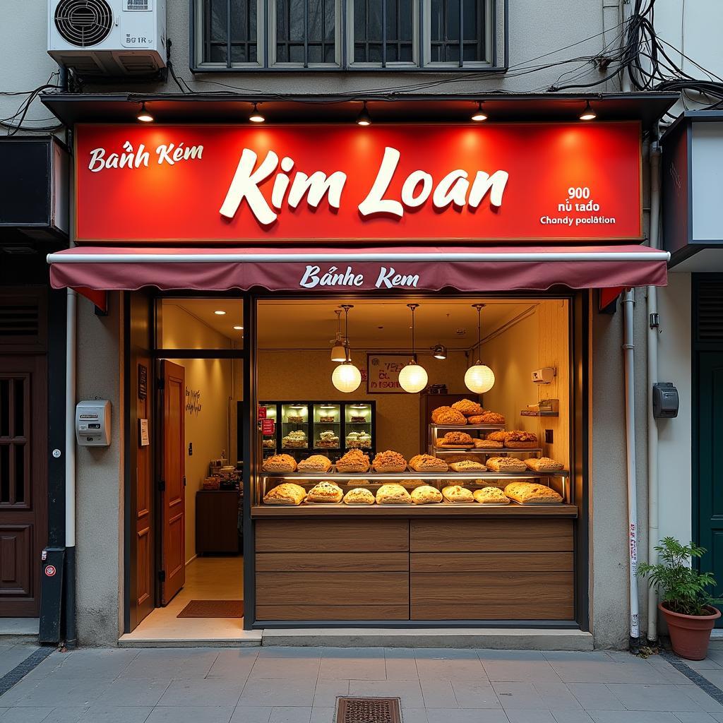 Ngoại mặt tiệm Bánh Kem Kim Loan 90 Độc Lập Tân Phú Sài Gòn