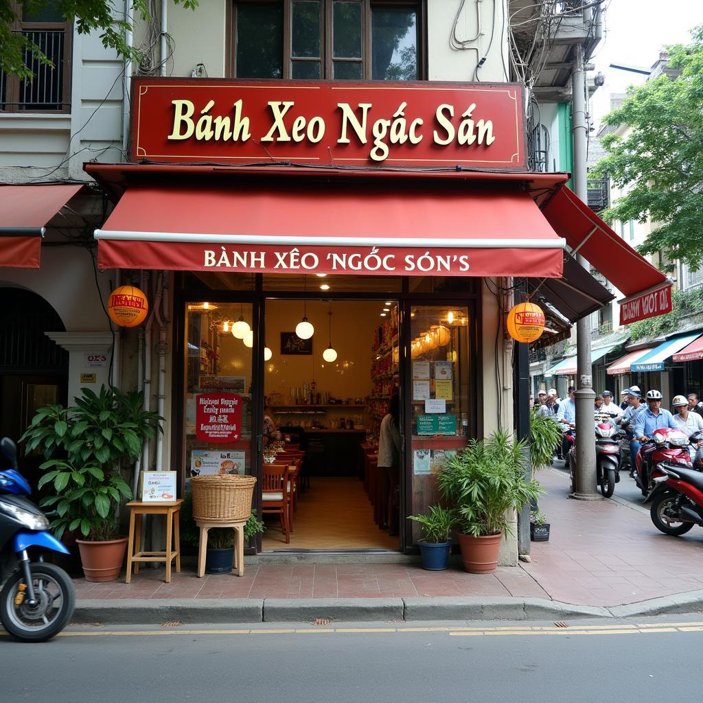 Bien hieu quan Banh Xeo Ngoc Son tren duong Ngo Quyen dong duc tai Quan 5