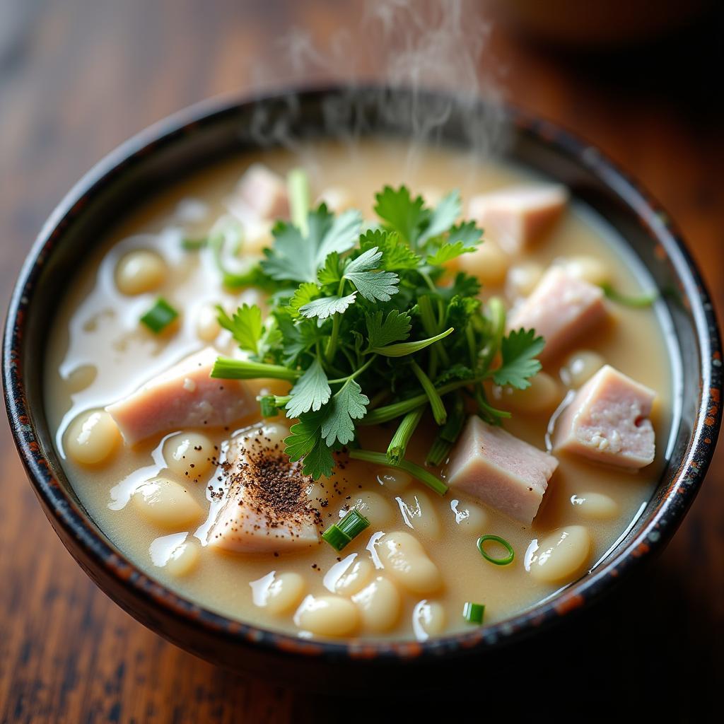 Bát cháo lòng nóng hổi, sánh mịn nấu từ xương tại quán Cháo Lòng Bích Béo, Trần Đại Nghĩa.