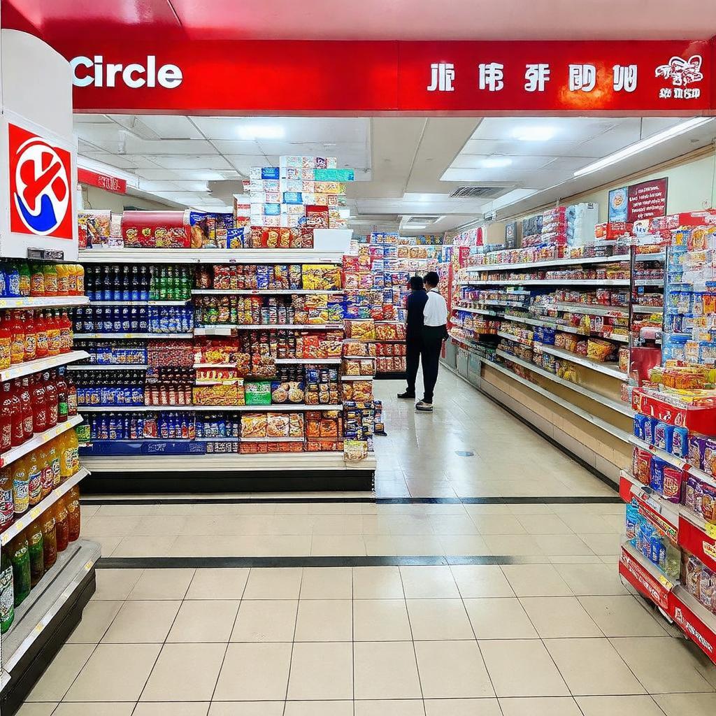 Bên trong cửa hàng Circle K Lý Chính Thắng Quận 3 trưng bày đa dạng sản phẩm tiêu dùng.
