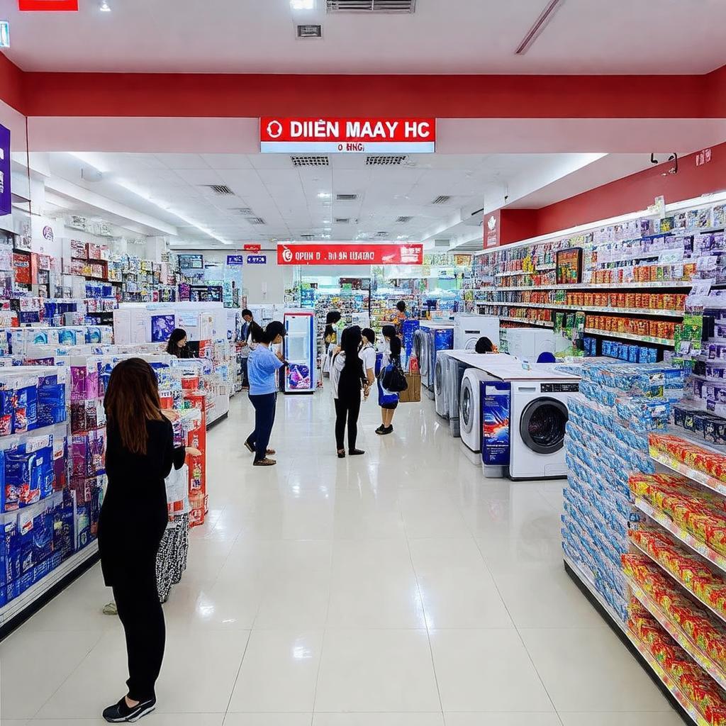Bên trong Điện Máy HC 6 Hồng Bàng, không gian trưng bày sản phẩm điện máy.