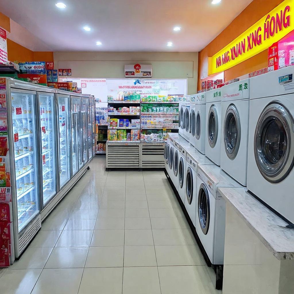 Nội thất Điện Máy Xanh Hưng Nhân trưng bày đồ gia dụng hiện đại