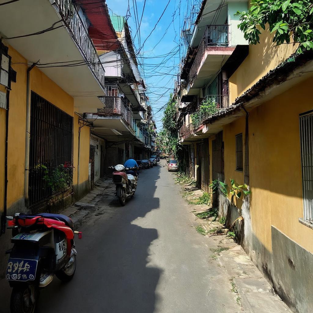 Hình ảnh bên trong Hẻm 36 Nguyễn Văn Trỗi, thể hiện không gian sống yên bình, đời thường.