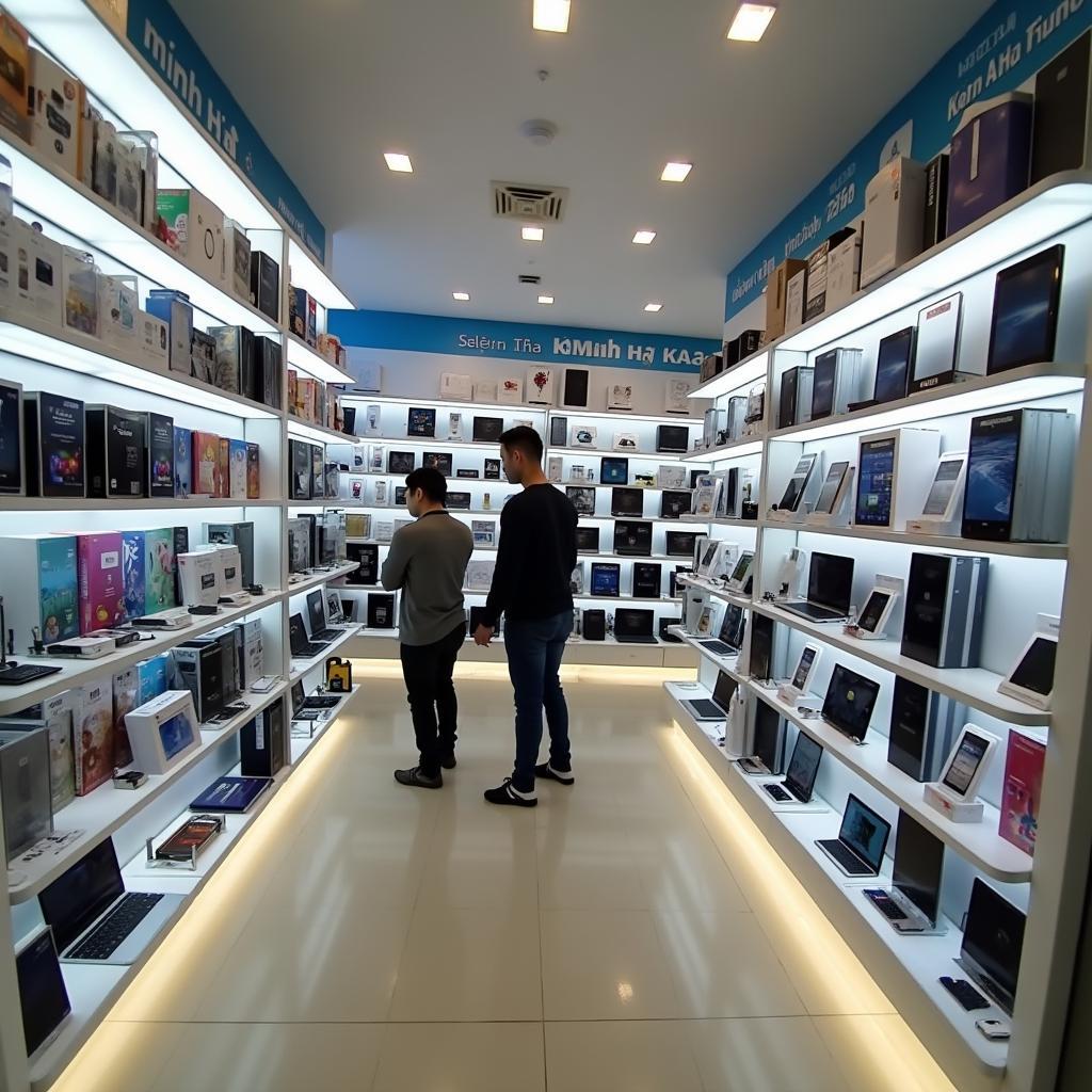 Bên trong cửa hàng Điện tử Minh Hà Trương Định với đa dạng sản phẩm điện tử