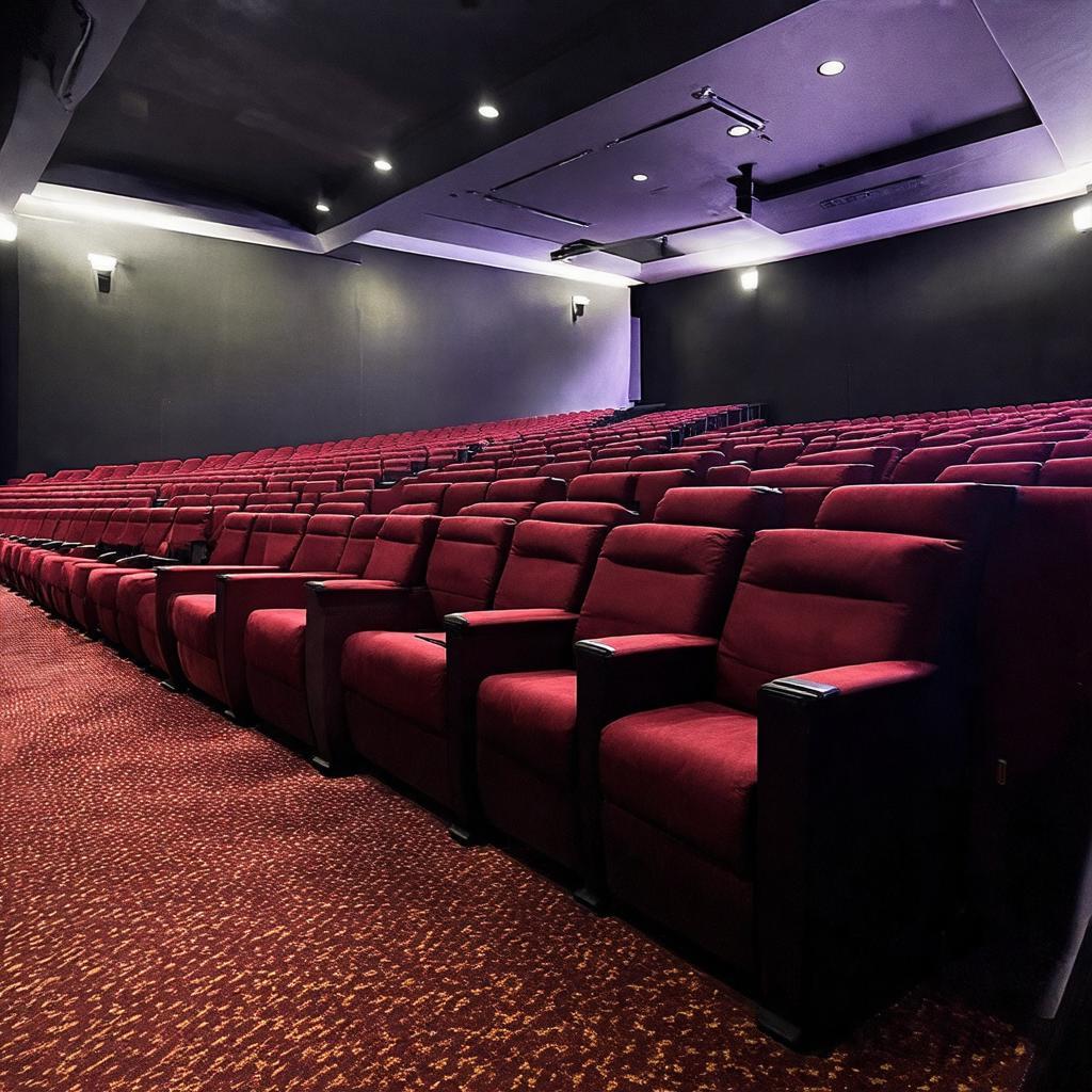 Nội thất bên trong một phòng chiếu phim BHD Star tại Vincom Quang Trung với ghế ngồi thoải mái