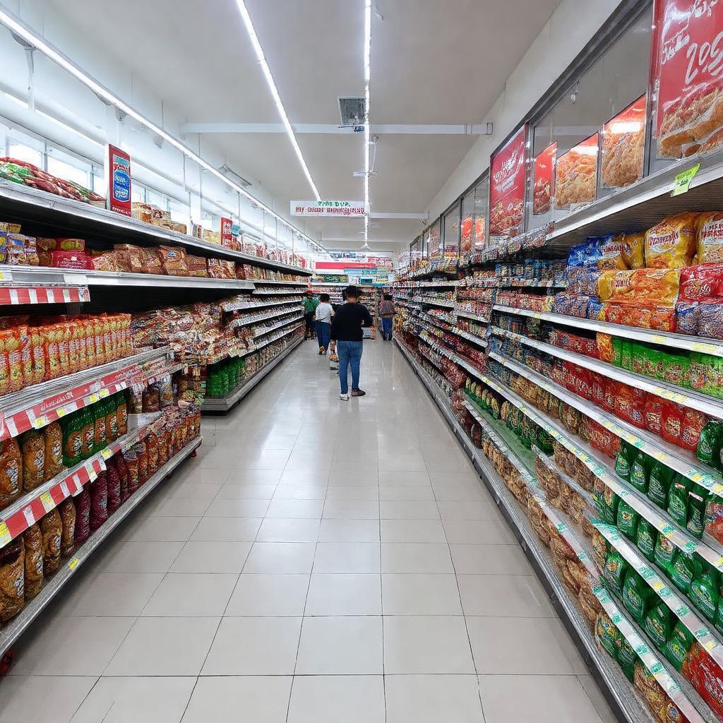 Hinh anh ben trong Sieu Thi Bui Mart Ly Thuong Kiet, Phu Quoc voi da dang hang hoa va nhu yeu pham
