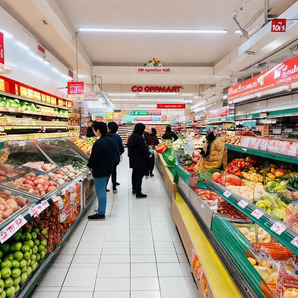 Khu vực thực phẩm tươi sống bên trong Co.opmart Nguyễn Đình Chiểu Quận 3