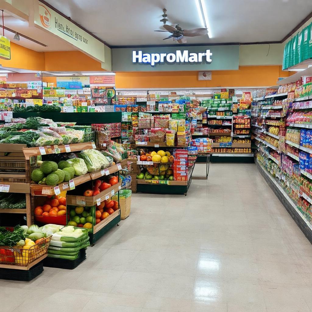 Các mặt hàng đa dạng bên trong Siêu thị HaproMart Trâu Quỳ 2 Ngô Xuân Quảng