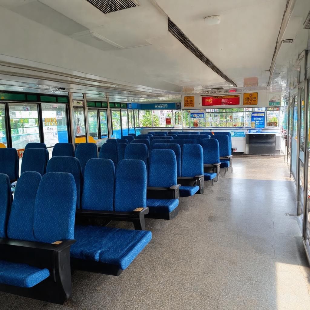Khu vực chờ bên trong Bến Xe Mới Cao Bằng Khuẩu Sa sạch sẽ và có nhiều ghế ngồi cho hành khách