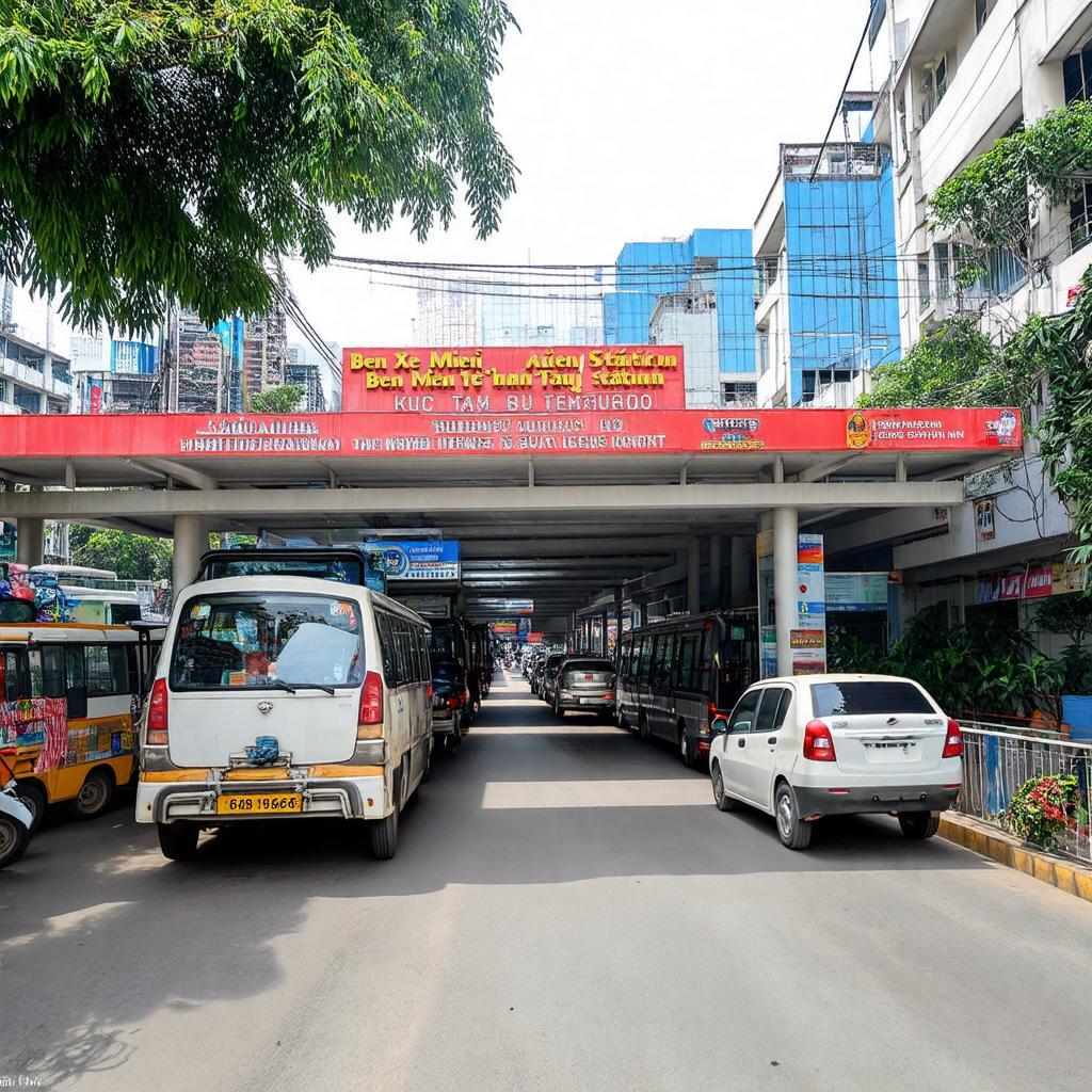 Hinh anh Ben Xe Mien Tay tren duong Kinh Duong Vuong, Binh Tan voi cong vao tap nap xe