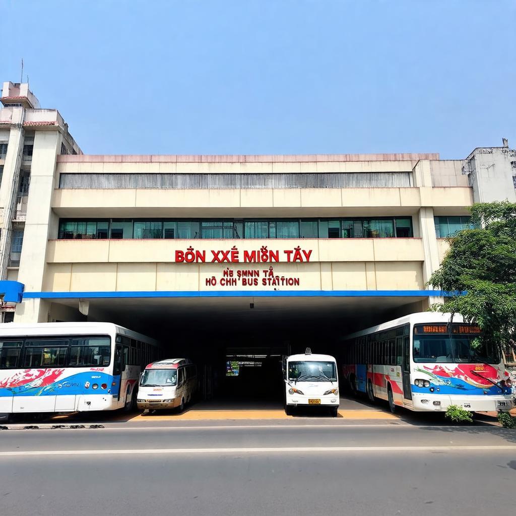 Toàn cảnh Bến xe Miền Tây trên đường Kinh Dương Vương, cửa ngõ phía Tây TP HCM.