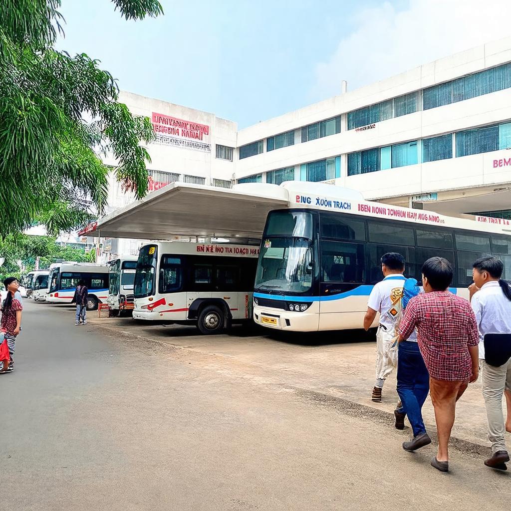 Toàn cảnh hoạt động thường ngày tại Bến xe Nhơn Trạch Long Tân Đồng Nai với xe khách ra vào