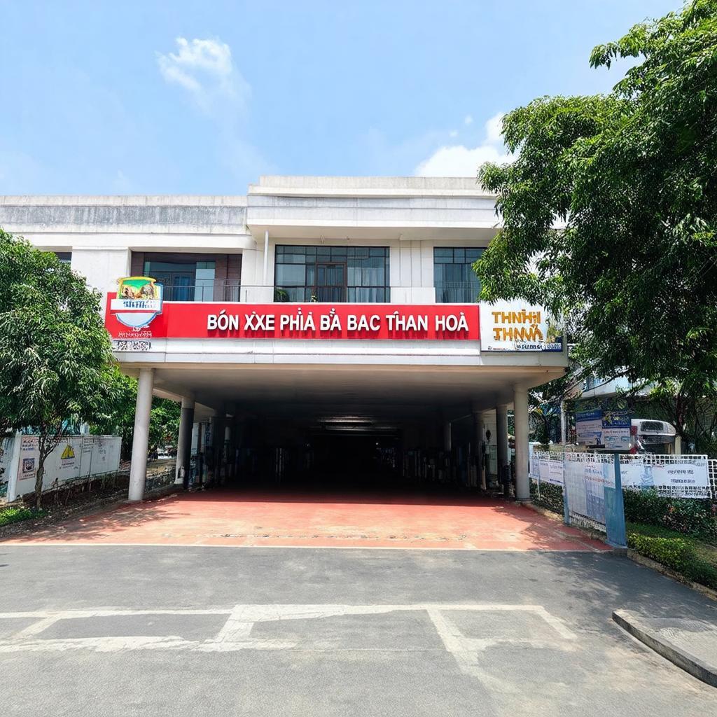 Toàn cảnh bên ngoài Bến Xe Phía Bắc Thanh Hóa tại địa chỉ 1A Nguyễn Chí Thanh