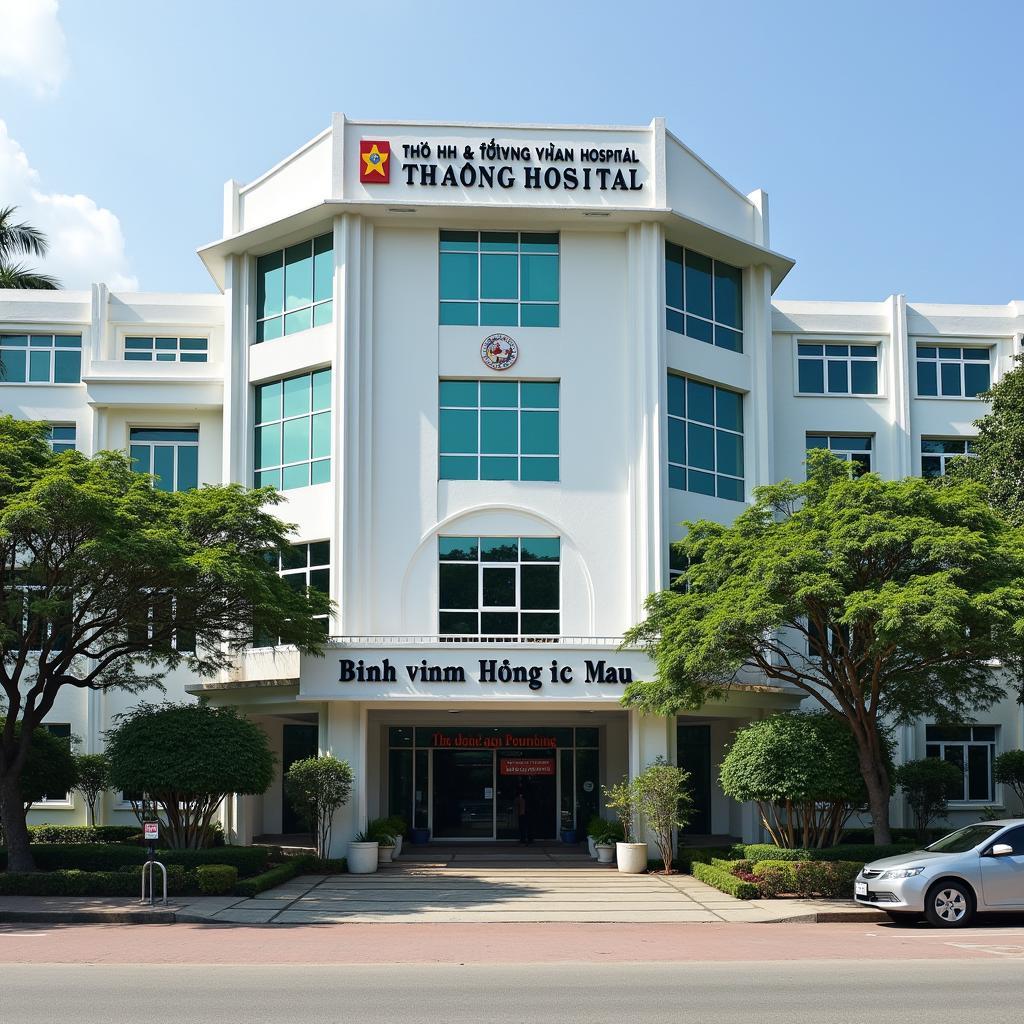 Ngoại cảnh Bệnh viện Hồng Đức Cà Mau tại Phường 6, thành phố Cà Mau