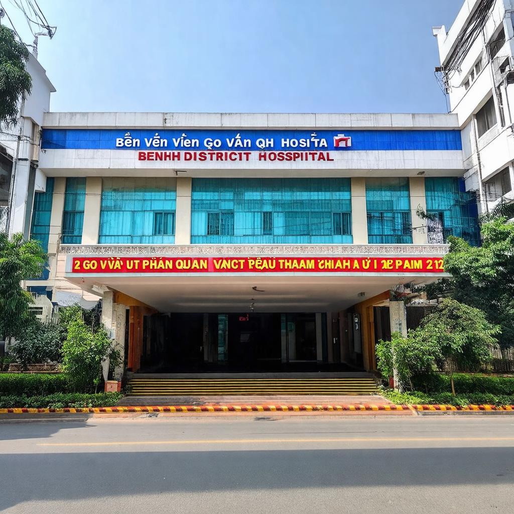 Toàn cảnh mặt tiền Bệnh viện quận Gò Vấp Phạm Văn Chiêu, địa chỉ 212 Phạm Văn Chiêu.