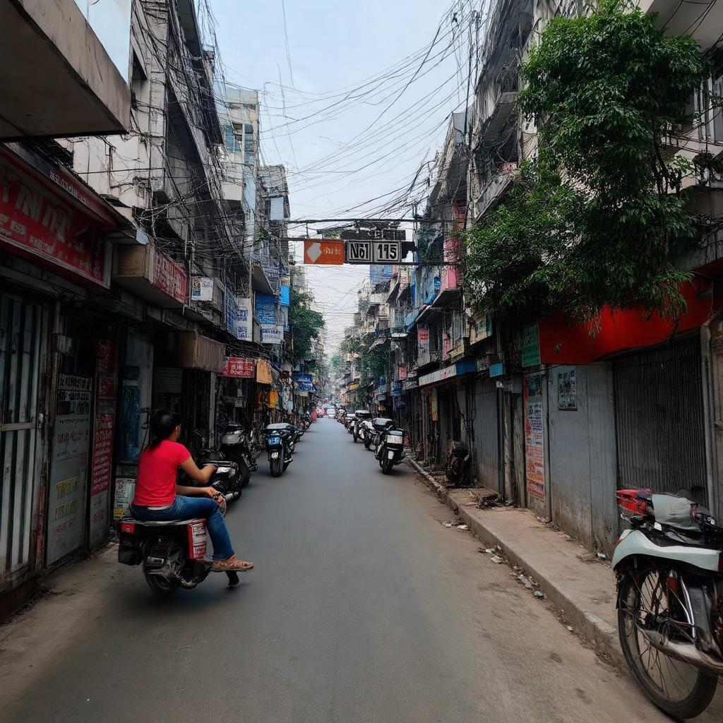 Biển báo lối vào Ngõ 151 Nguyễn Đức Cảnh từ đường chính Nguyễn Đức Cảnh, Hoàng Mai, Hà Nội.