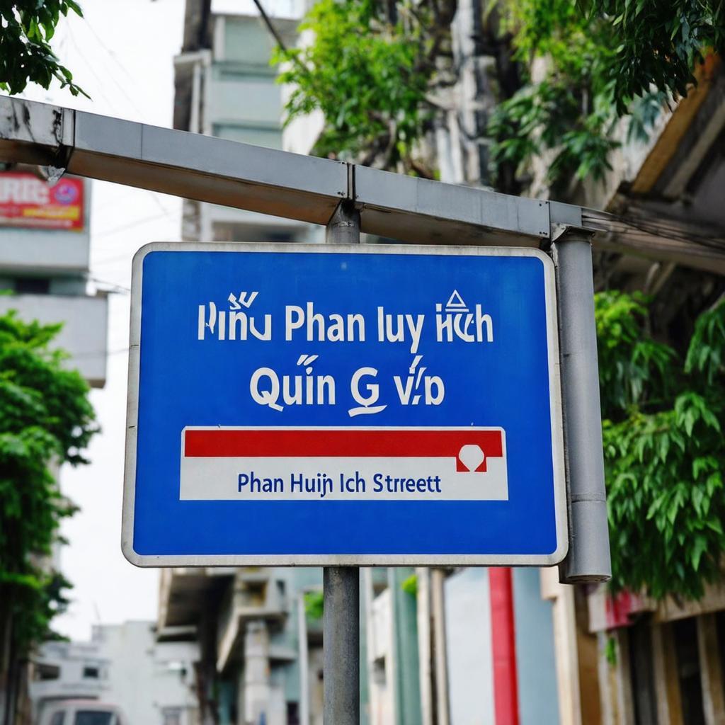 Biển chỉ dẫn tên đường Phan Huy Ích quận Gò Vấp dễ nhận biết
