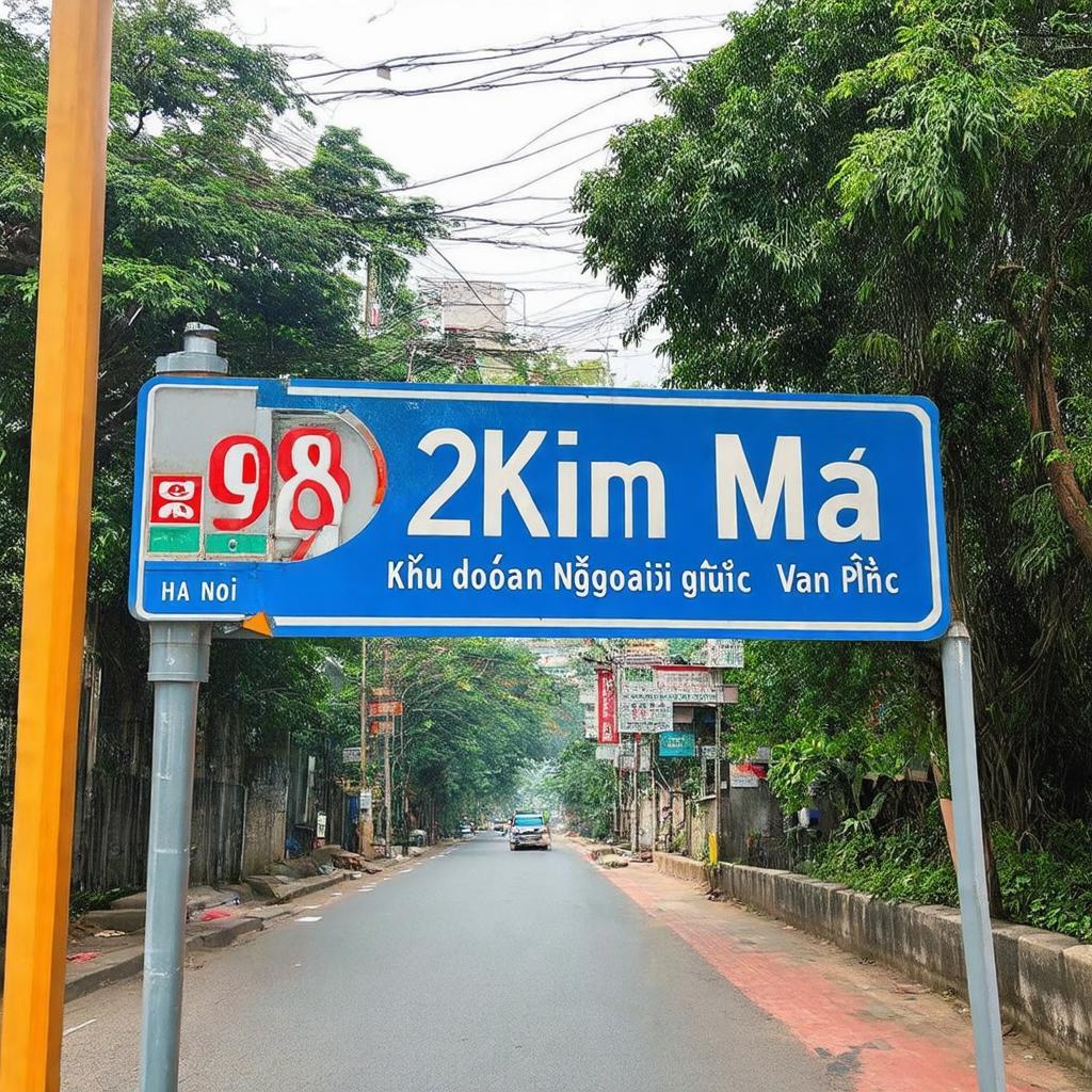 Biển chỉ dẫn địa điểm Khu đoàn Ngoại giao Vạn Phúc 298 Kim Mã Hà Nội