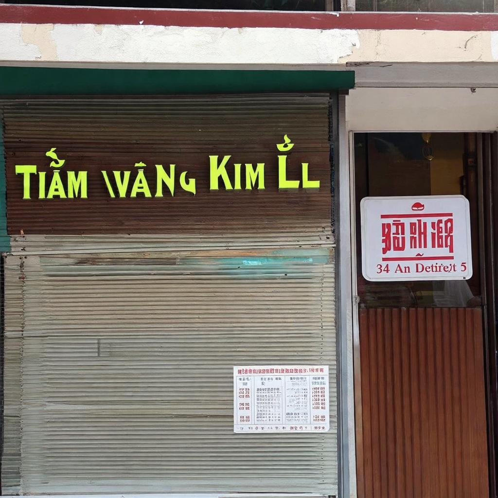 Biển hiệu và thông tin giờ mở cửa Tiệm vàng Kim Lý Quận 5