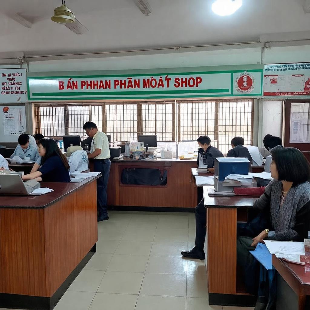 Bộ phận Một cửa tại UBND Phường Hội Phú nơi người dân làm thủ tục hành chính