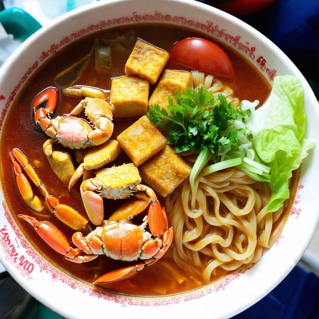 Bat bun rieu cua dong dam da, nuoc dung thanh ngot, rieu cua, dau phu, mon ngon Ha Noi