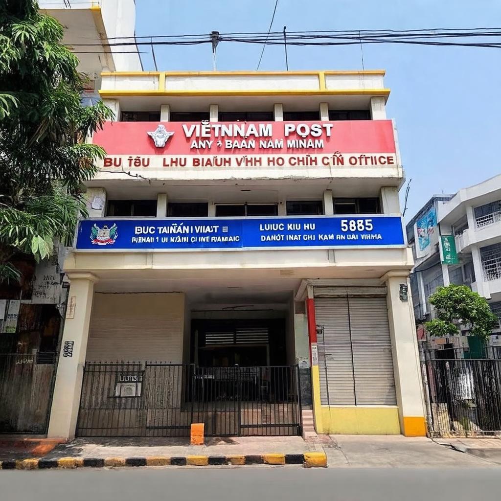 Ngoại cảnh Bưu điện 585 Lũy Bán Bích quận Tân Phú, TP.HCM.