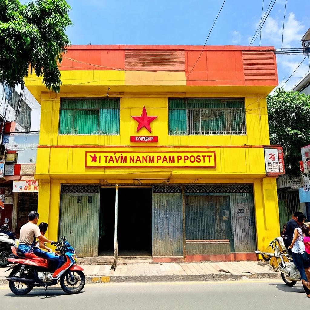 Hình ảnh Bưu điện Bình Chuẩn tại khu phố Bình Phú, phường Bình Chuẩn, Thuận An với biển hiệu đặc trưng