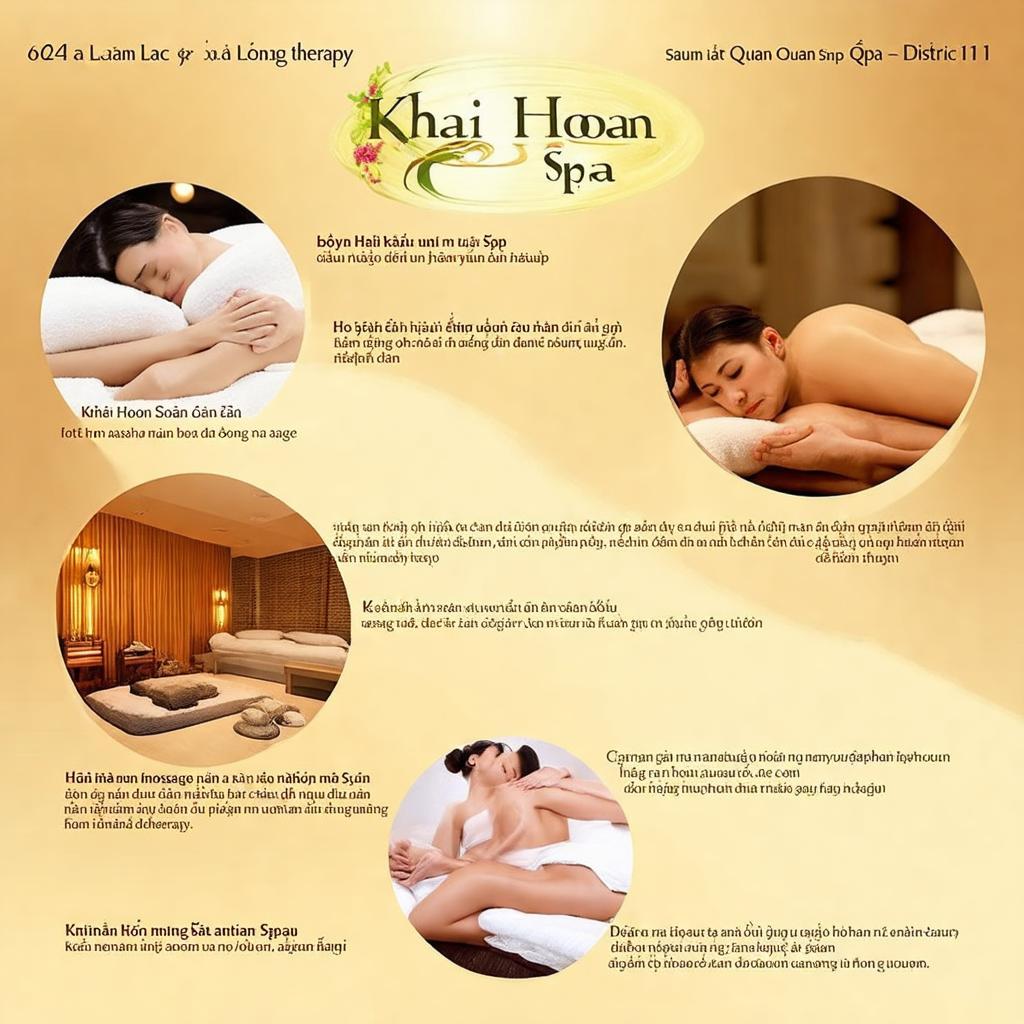 Hình ảnh minh họa các dịch vụ massage và spa tại Khải Hoàn Spa 624 Lạc Long Quân Quận 11