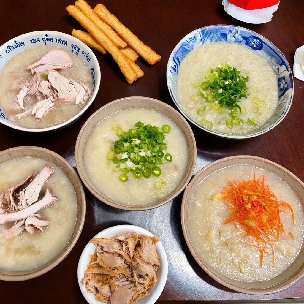 Hinh anh cac loai chao da dang tai Nhat Chao, gom chao suon sun, chao ga, chao long hap dan.