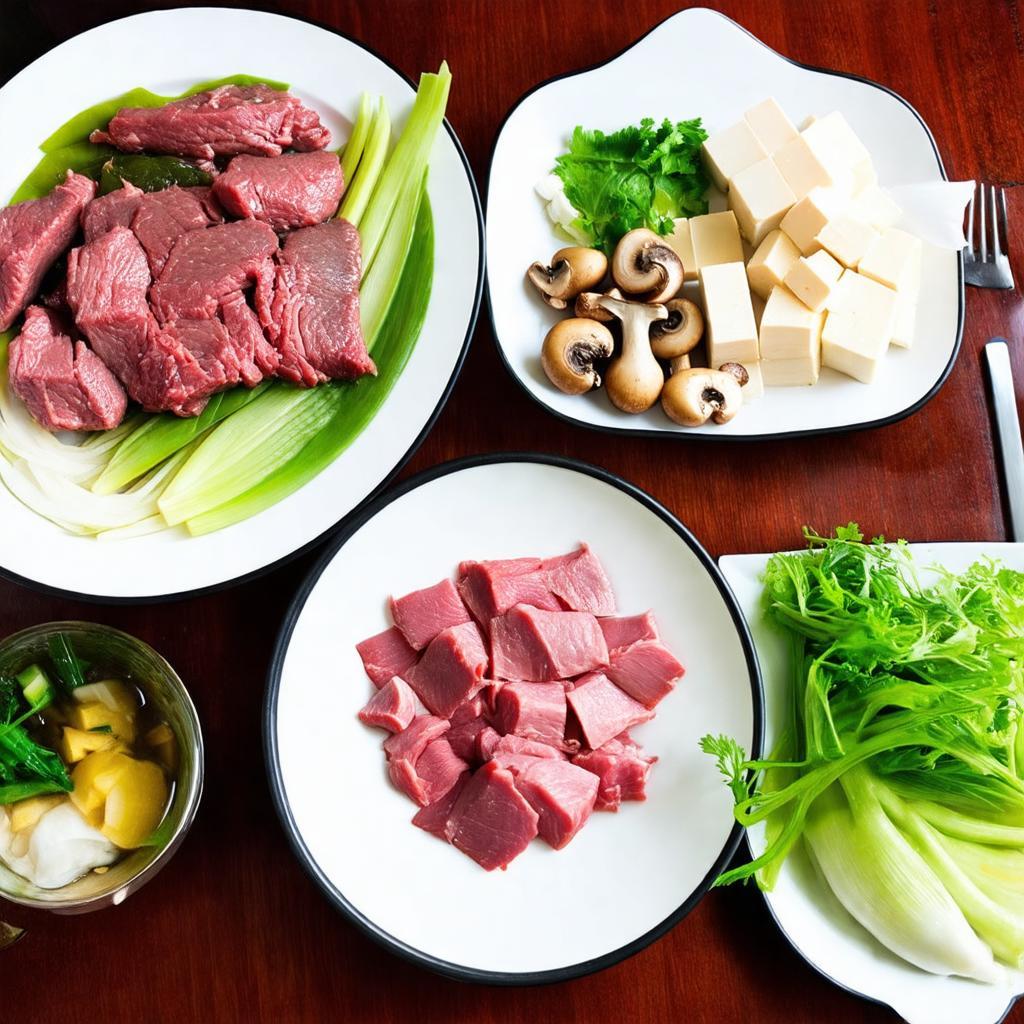 Các món ăn kèm đa dạng cho lẩu bò tại A Lư 117 Nguyễn Hữu Cảnh