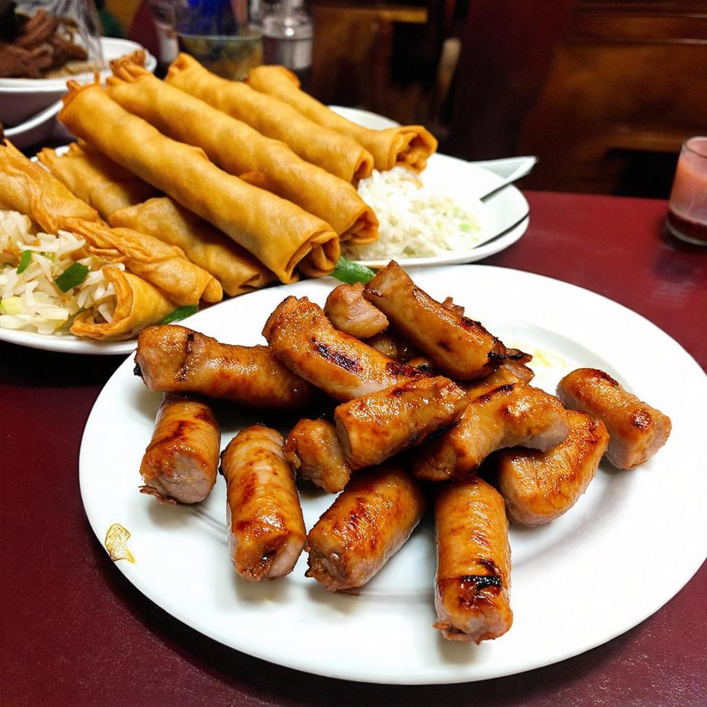 Cac mon an kem pho bien tai quan nhu nem nuong va cha gio chien gion