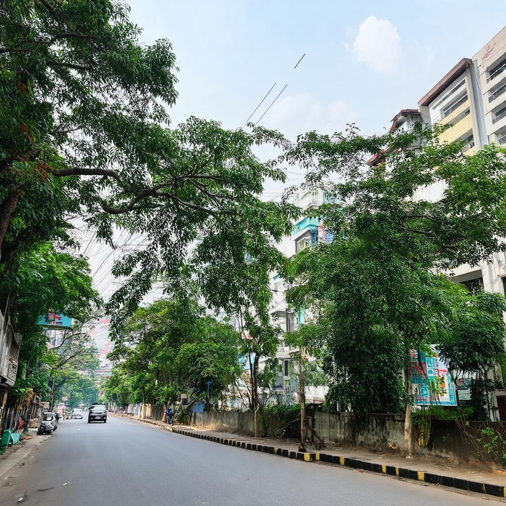 Khu vuc lan can Ngo 71 Hoang Van Thai Thanh Xuan Ha Noi voi nha cua va duong pho