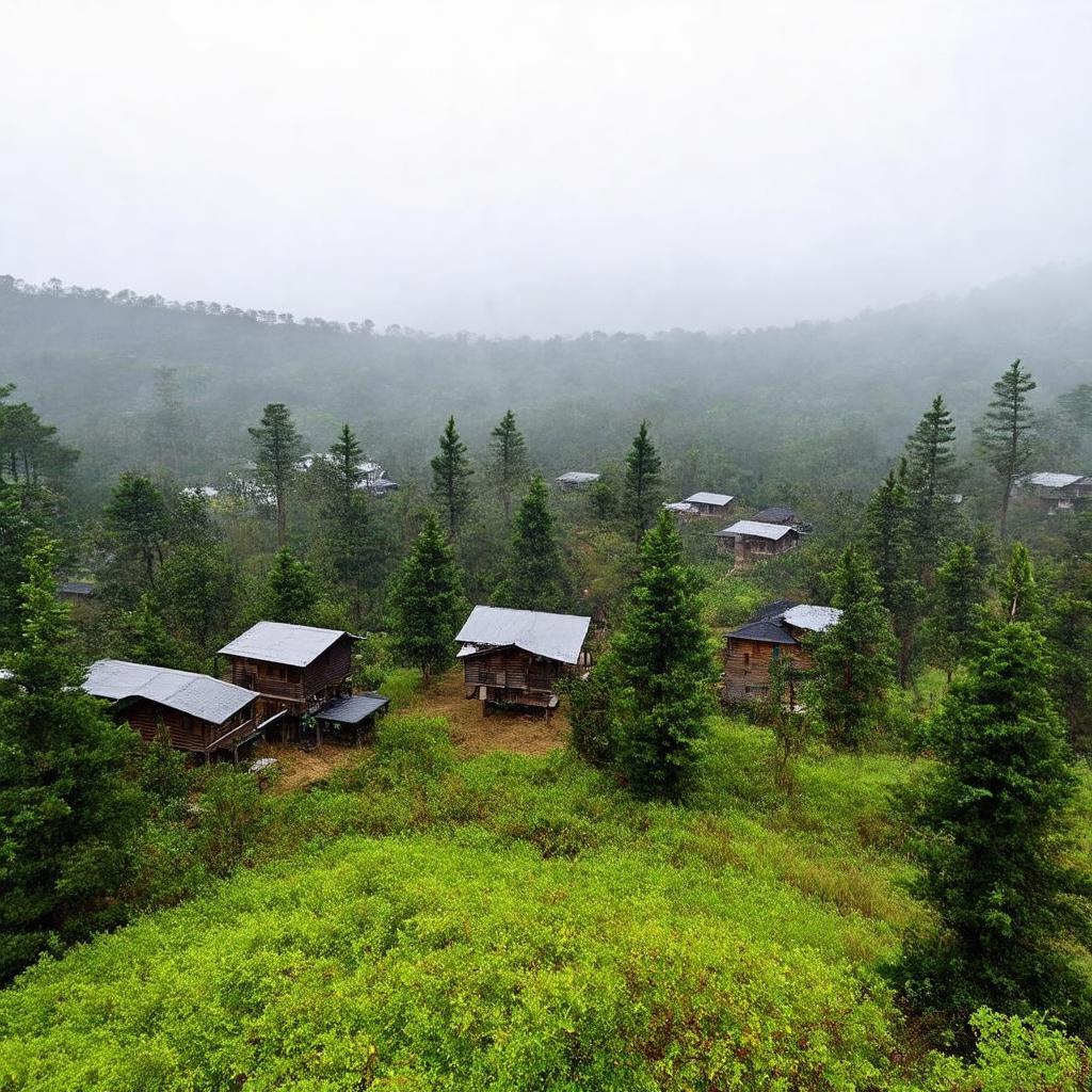 Bức tranh sương mờ thung lũng nhìn từ Misty Valley Đà Lạt 19 Đặng Thái Thân