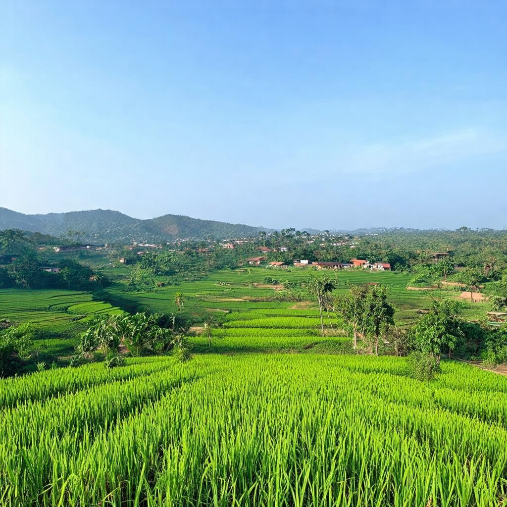Cảnh quan nông thôn xã Ia Hrú huyện Chư Pư Gia Lai gần Ngã ba La Sơn