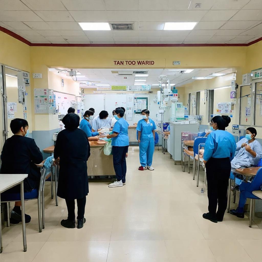 Hình ảnh về không khí và hoạt động bên trong Trạm Y Tế Phường Tân Tạo.